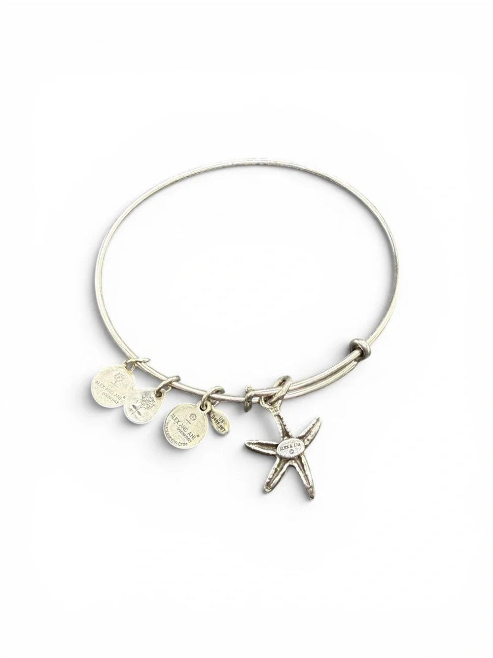 🏷️‼️5/$25🏷️‼️🐚ALEX & ANI🐚Starfish Charm Bangle in Rafaelian Silver/EUC